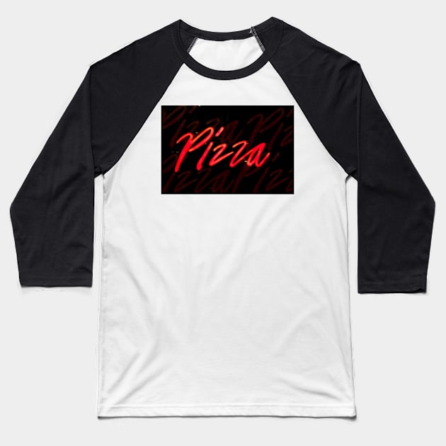 Pizza Baseball T-Shirt by mooonthemoon